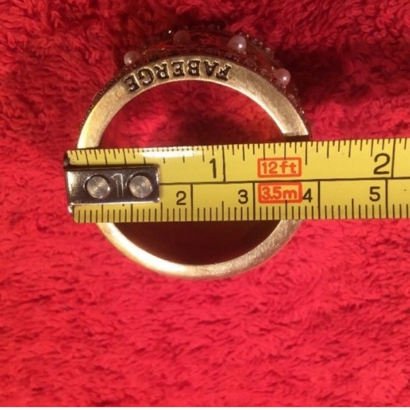 Beautiful Vintage Faberge Crystal & Enamel Napkin Ring Holders Set Of 8 m60 - Picture 10 of 11